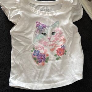 Jumping Beans White Shirt with Colorful Cat Design